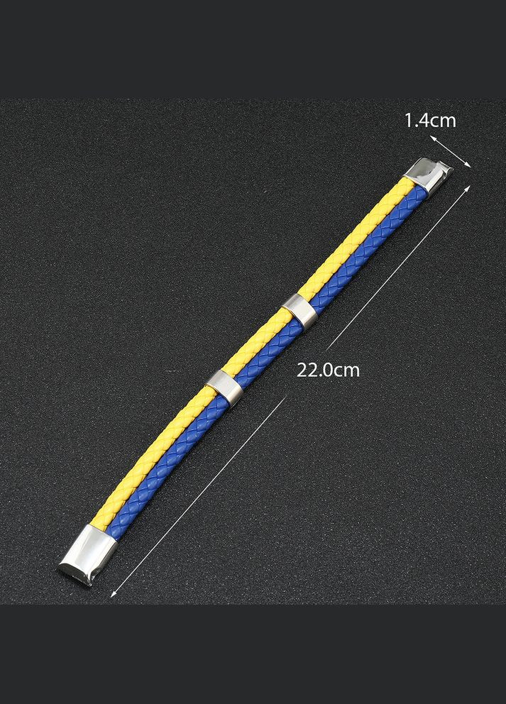 Жовто-блакитний браслет на руку патріотичний плетений із магнітною застібкою No Brand (317351923)