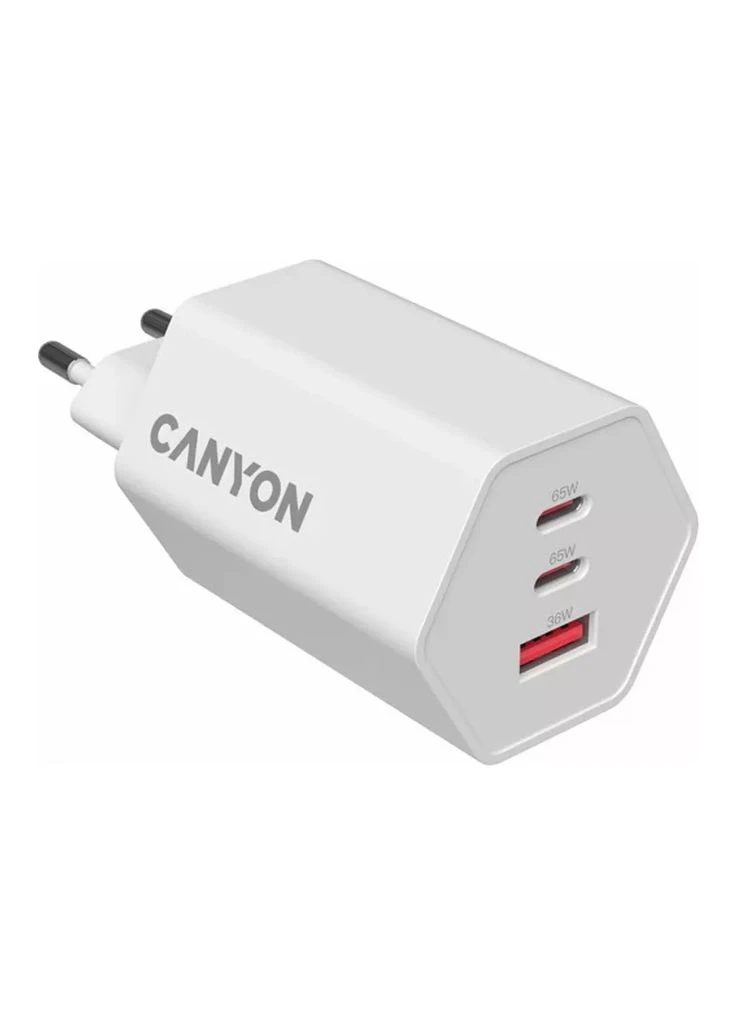 Зарядное устройство HEXAGON 65 GaN 65W 2xPD 1xQC EU White (CND-CHAHEX65W) Canyon (382080683)