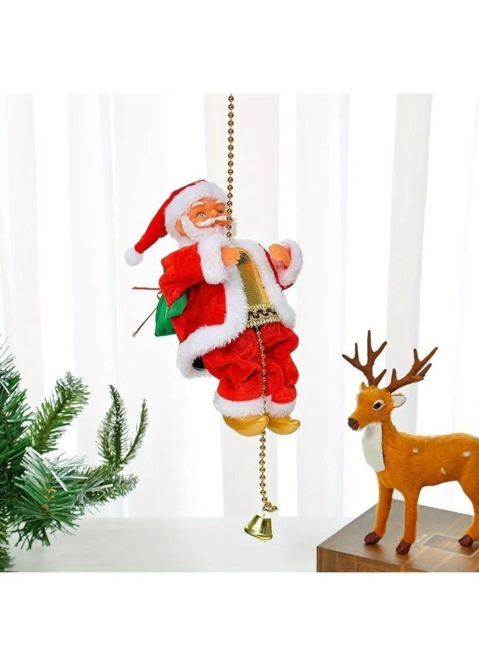 Санта Клаус на цепочке, новогодний Дед Мороз, Санта ползает по веревке, поднимающийся вверх Николай, новогодняя игрушка No Brand (366817607)