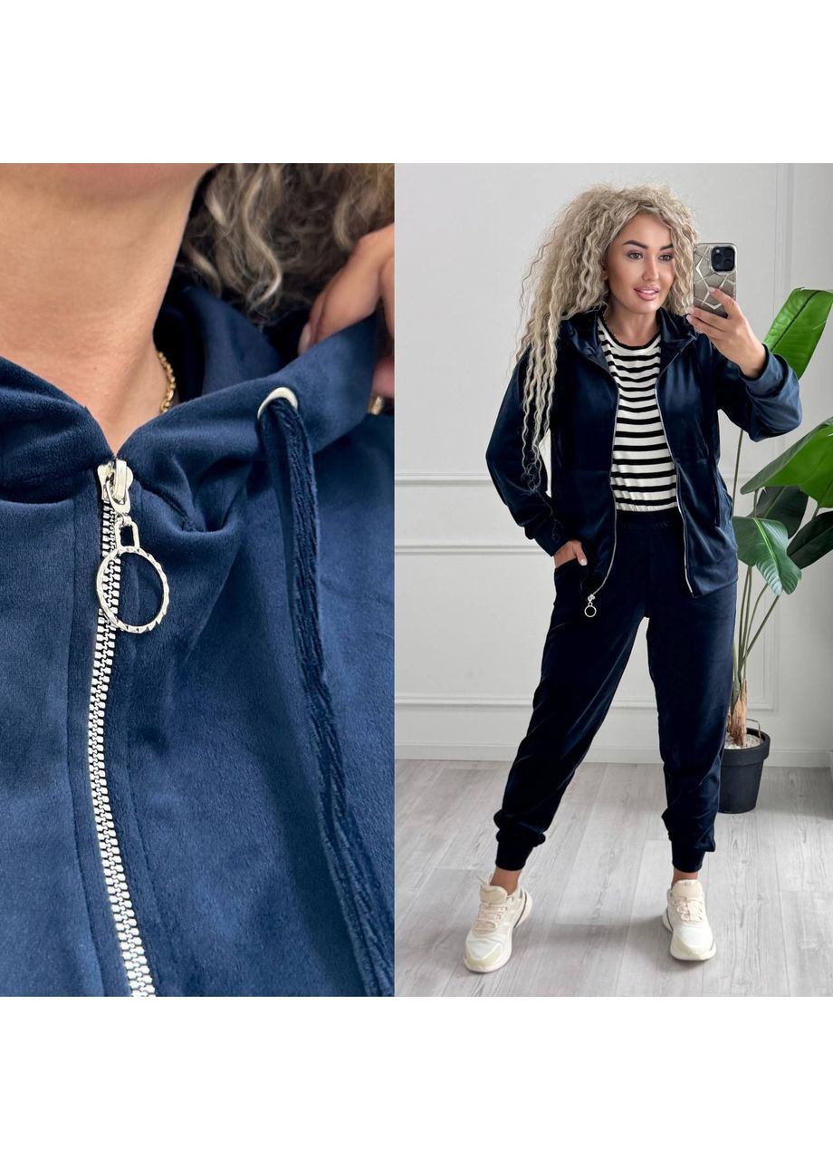 Костюм спортивний якісний велюр,кофта з капюшоном та штани Україна (353375663)