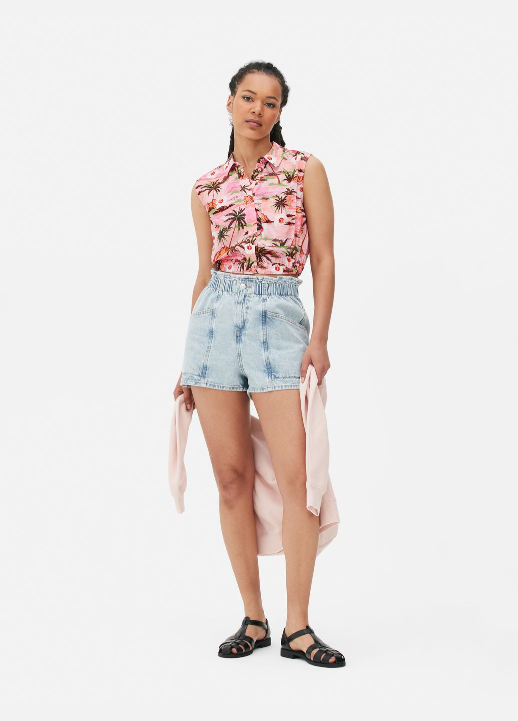 Топ літо,рожевий в кольорові візерунки, Primark (336024927)