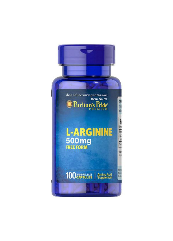 Puritan's Pride L-Arginine 500 mg (100 caps) Puritans Pride (371893883)