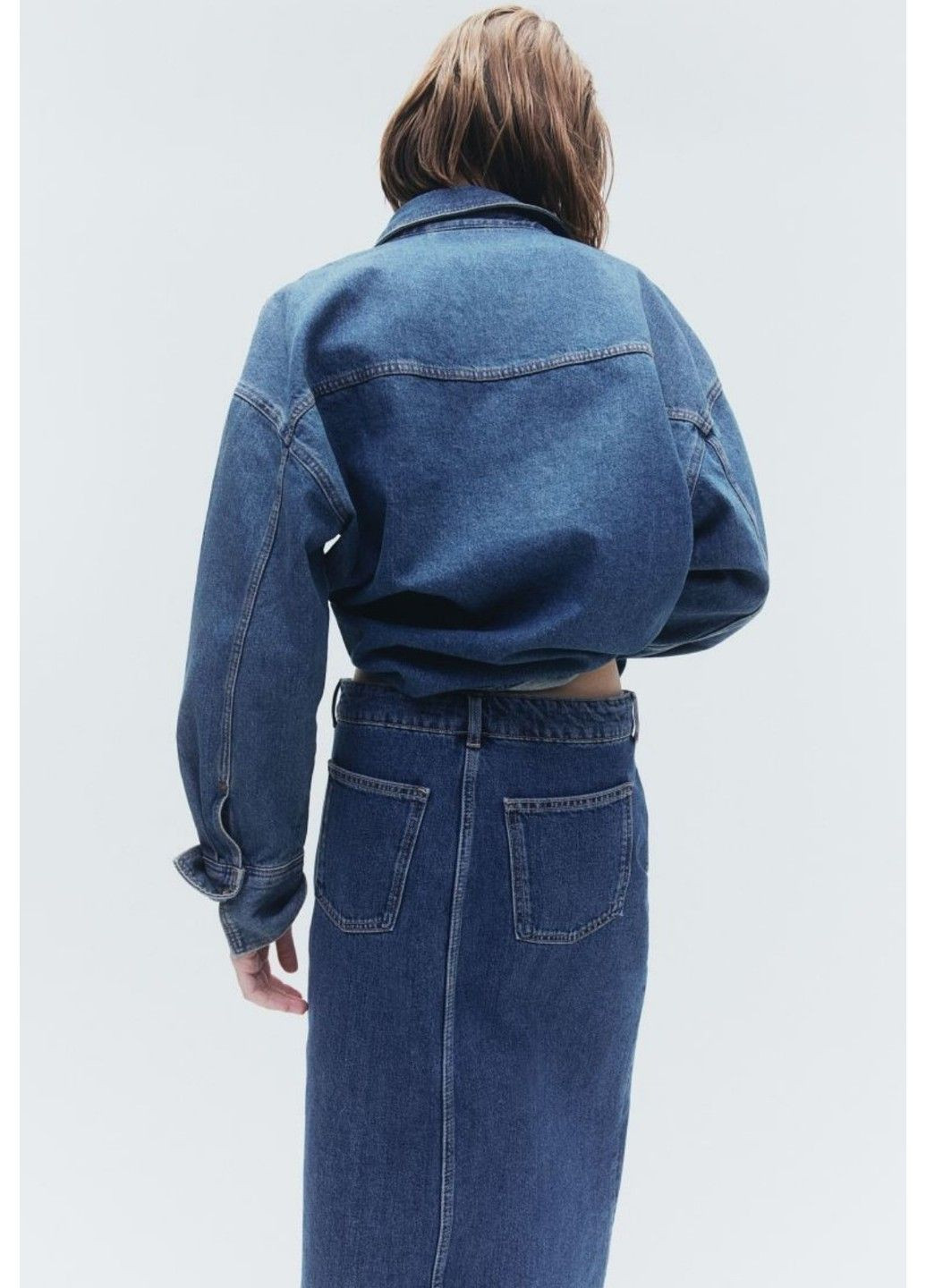 Жіноча верхня джинсова сорочка оверсайз Н&М (57185) XS Синя H&M (294639370)