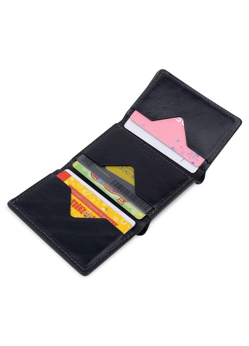 Шкіряний портмоне для документів чоловічий 11511 Синій Grande Pelle (306882040)