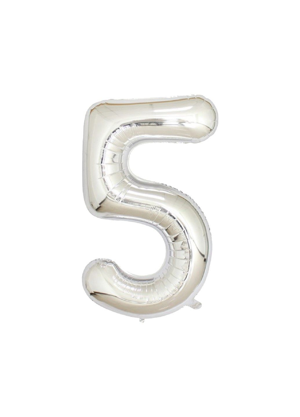 Куля повітряна фольгована (102 см) Цифра 5 срібло 99IDEAS (329144113)