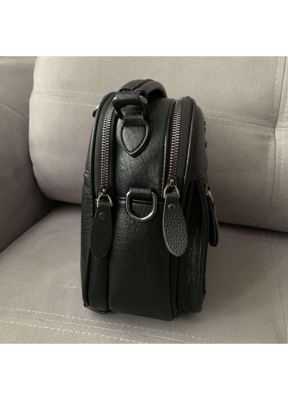 Сумка рюкзак трансформер Кенгуру 2 в 1 чорна еко шкіра міський рюкзак сумочка для жінок ProDobro (363259153)