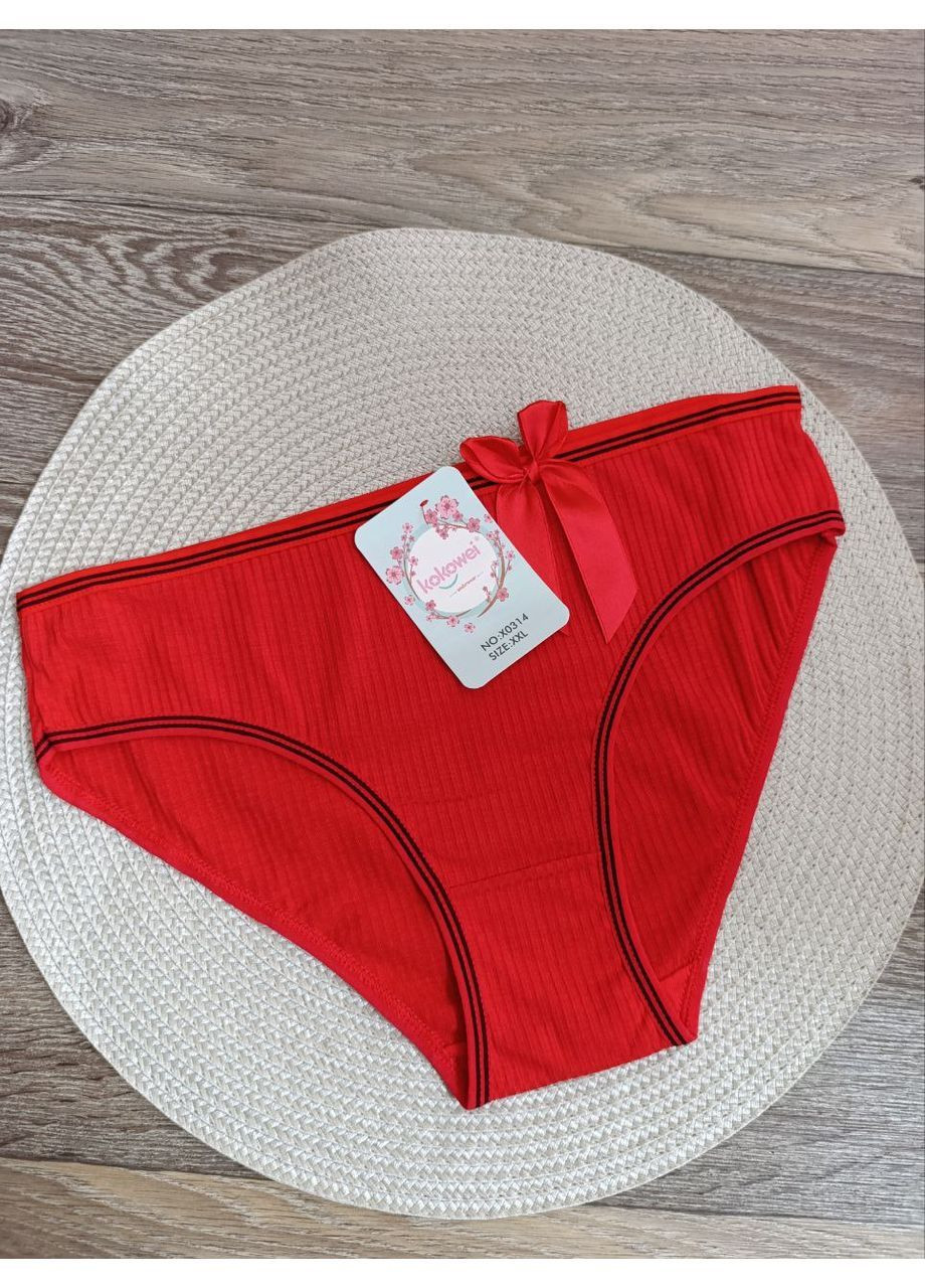 Подростковые трусы на девочку, в рубчик с бантиком, Kokowei (365065678)