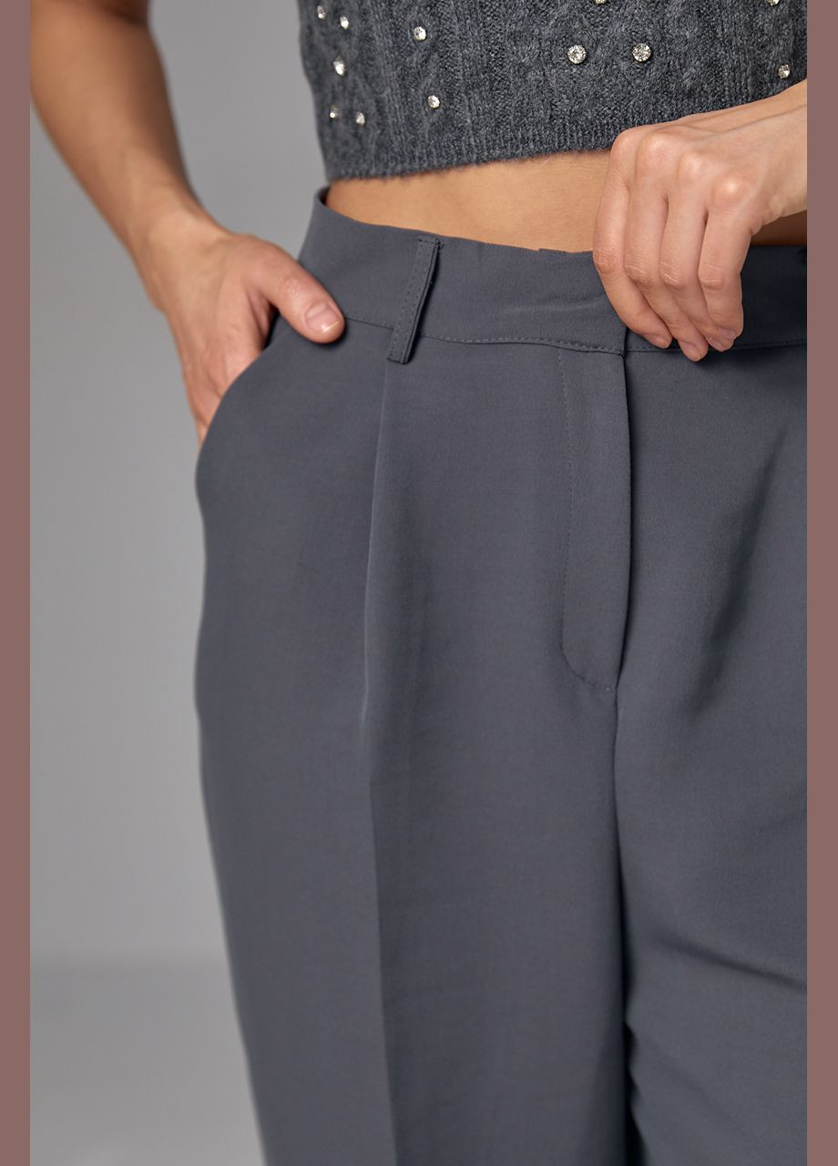 Серые классические демисезонные брюки Lurex