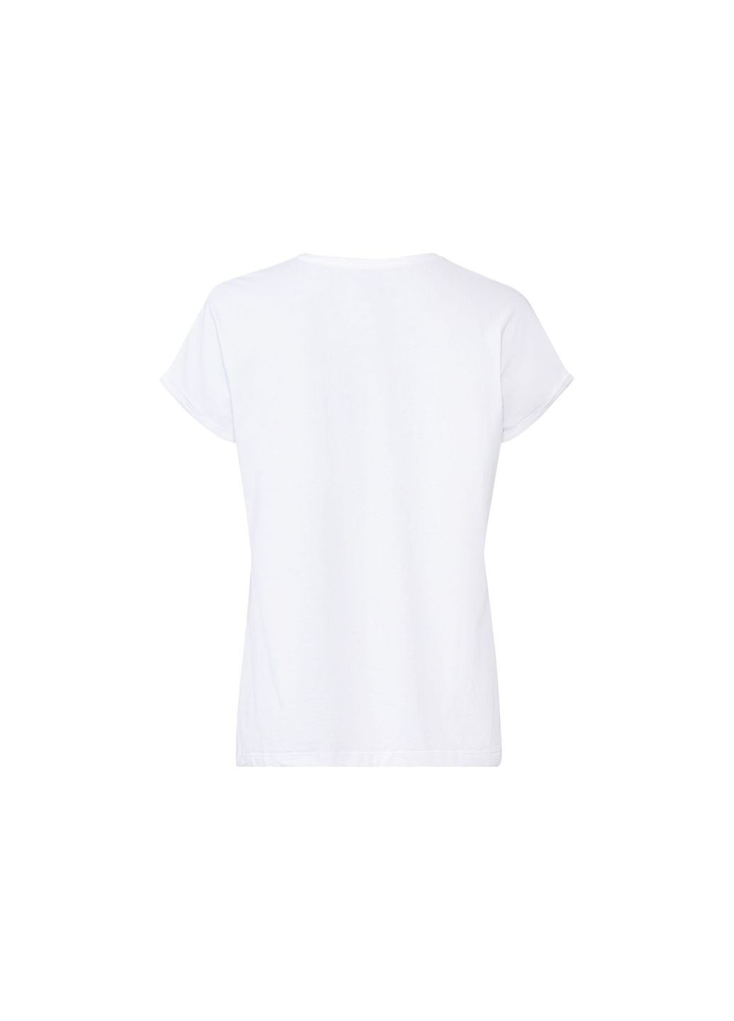 Футболка бавовняна з принтом для жінки LIDL 371629 білий Esmara Футболка 371629 білий - (321974620)