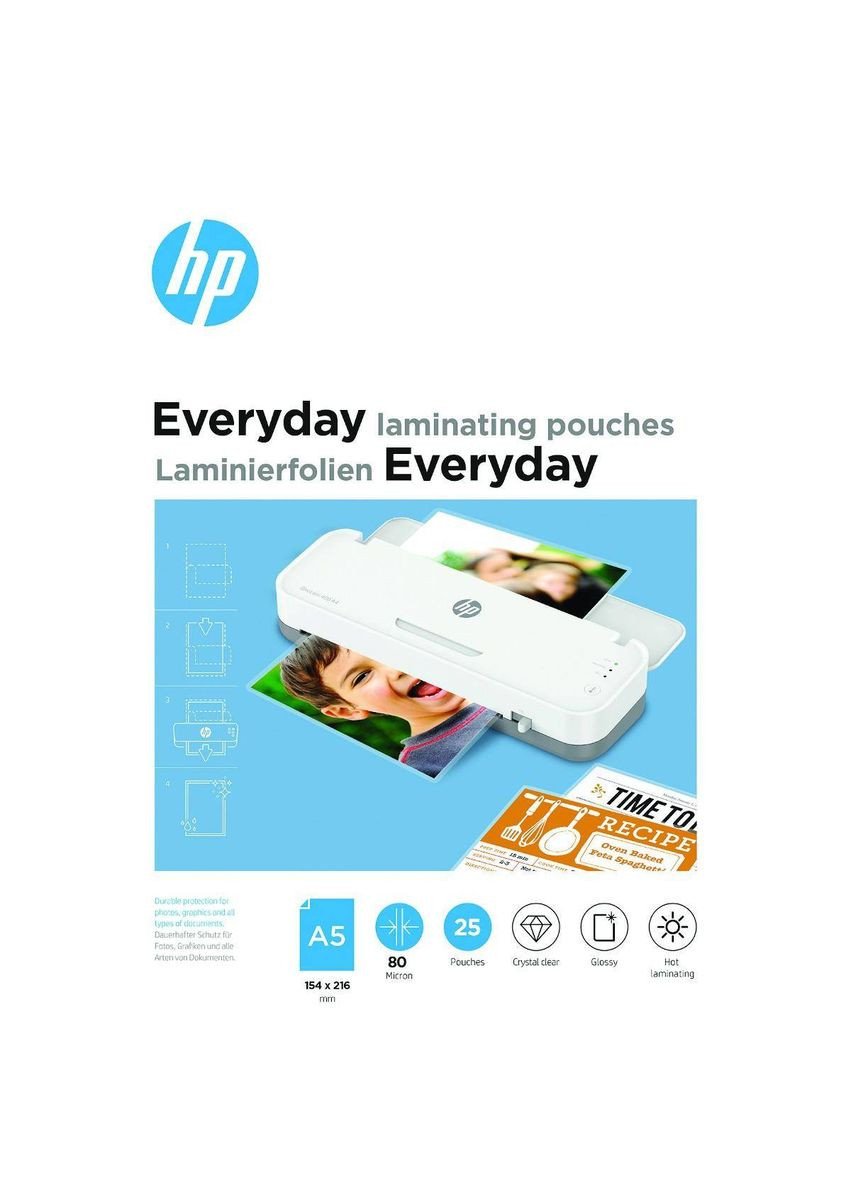 Плівка для ламінування Everyday Laminating Pouches, A5, 80 Mic, 154 x 216, 25 pcs HP (315145471)