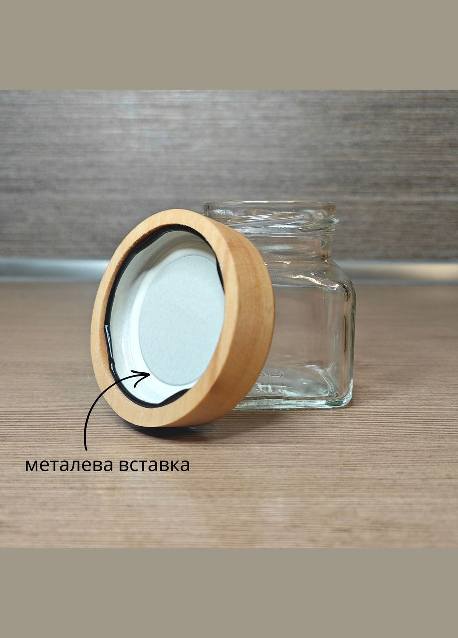 Набор стеклянных баночек для специй 6 шт 120 мл с деревянными крышками No Brand (323165904)