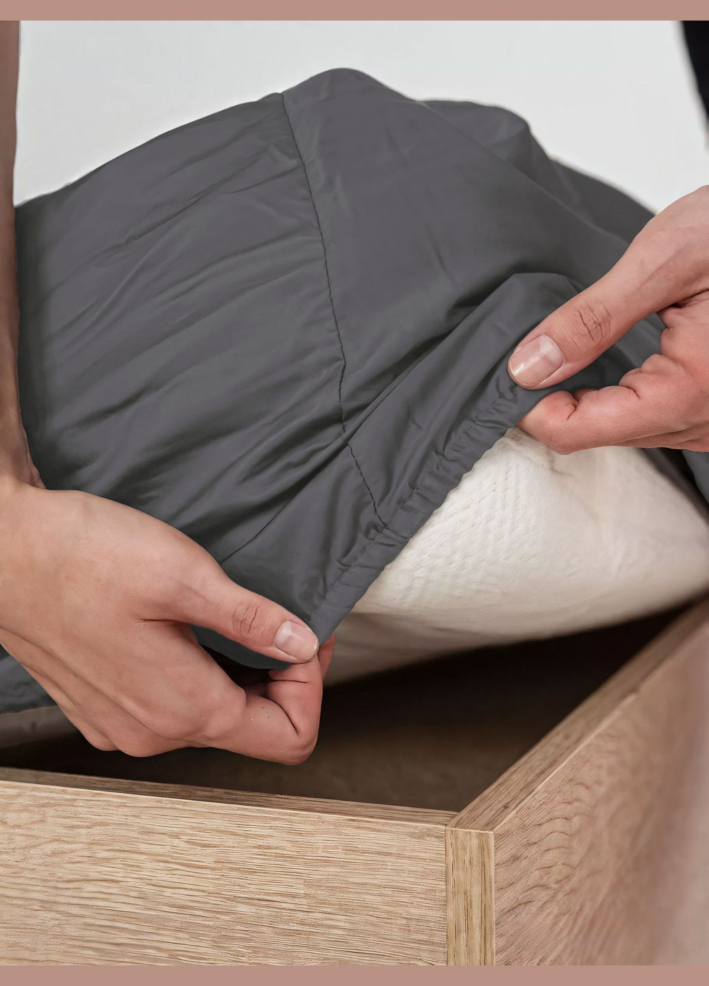 Простынь на резинке сатин Grey 90х190 (GDSGSHEETF090190) Good-Dream (321966607)