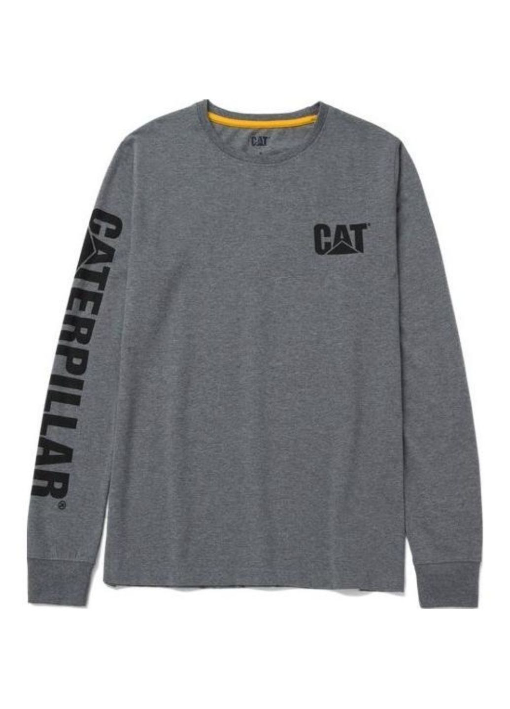 Лонгслів Caterpillar 1510034-004 однотонний сірий повсякденні бавовна