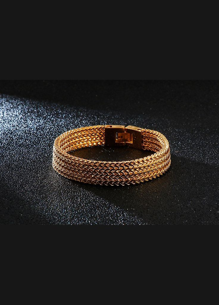 Браслет чоловічий на руку класичний сталевий золотистий Avalon KB 130184 (331173212)