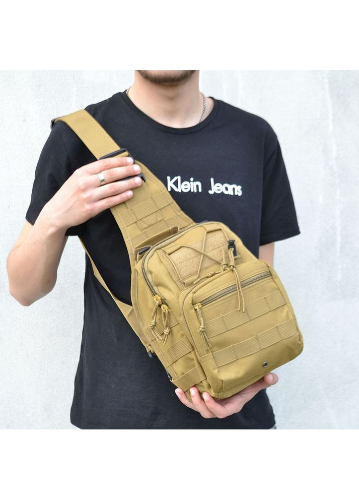 Мужская сумка кроссбоди, Мужская сумка рюкзак слинг, Сумка через плечо MC-263 военной окраски No Brand (354825256)