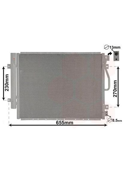 Конденсатор кондиціонера KIA Sorento 2.5CRDi/3.3 (з трубкою) (вир-во ) Van Wezel (366137421)