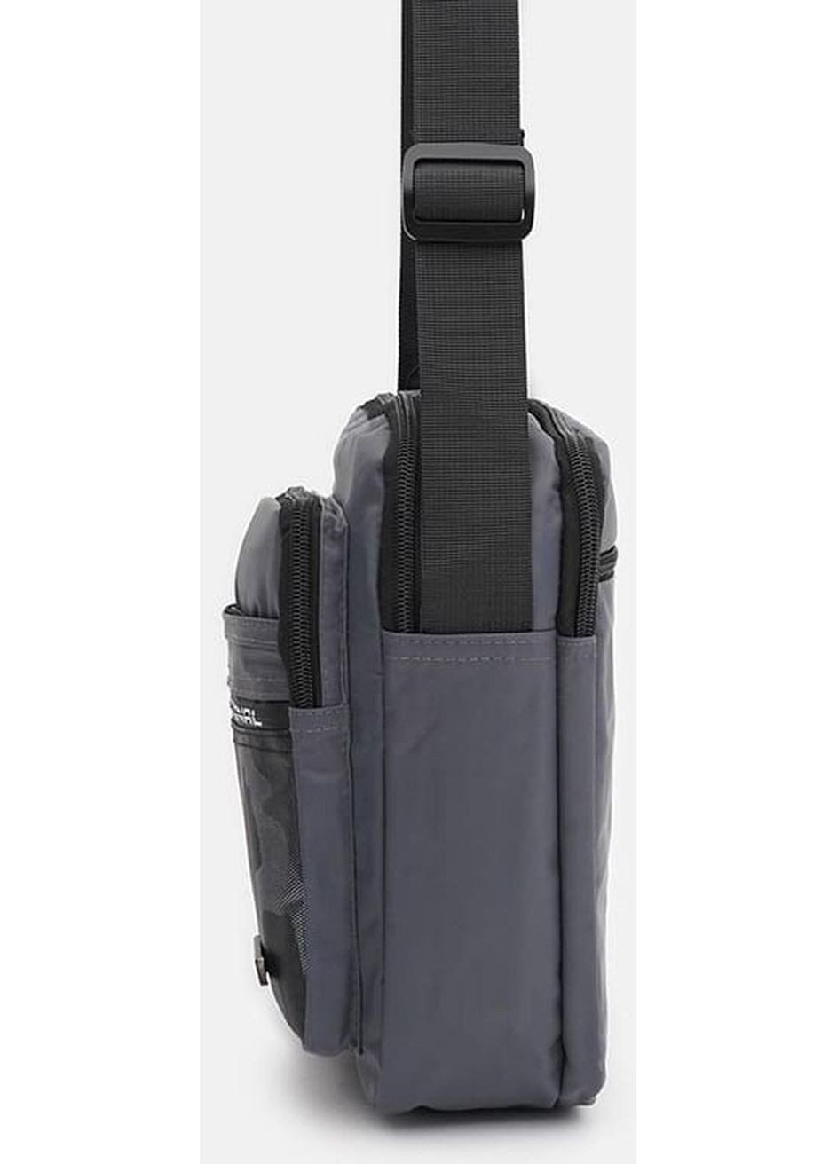 Спортивна сумка планшет через плече чоловіча текстильна для телефону та для документів маленька Сірий 38061 Monsen (355245381)