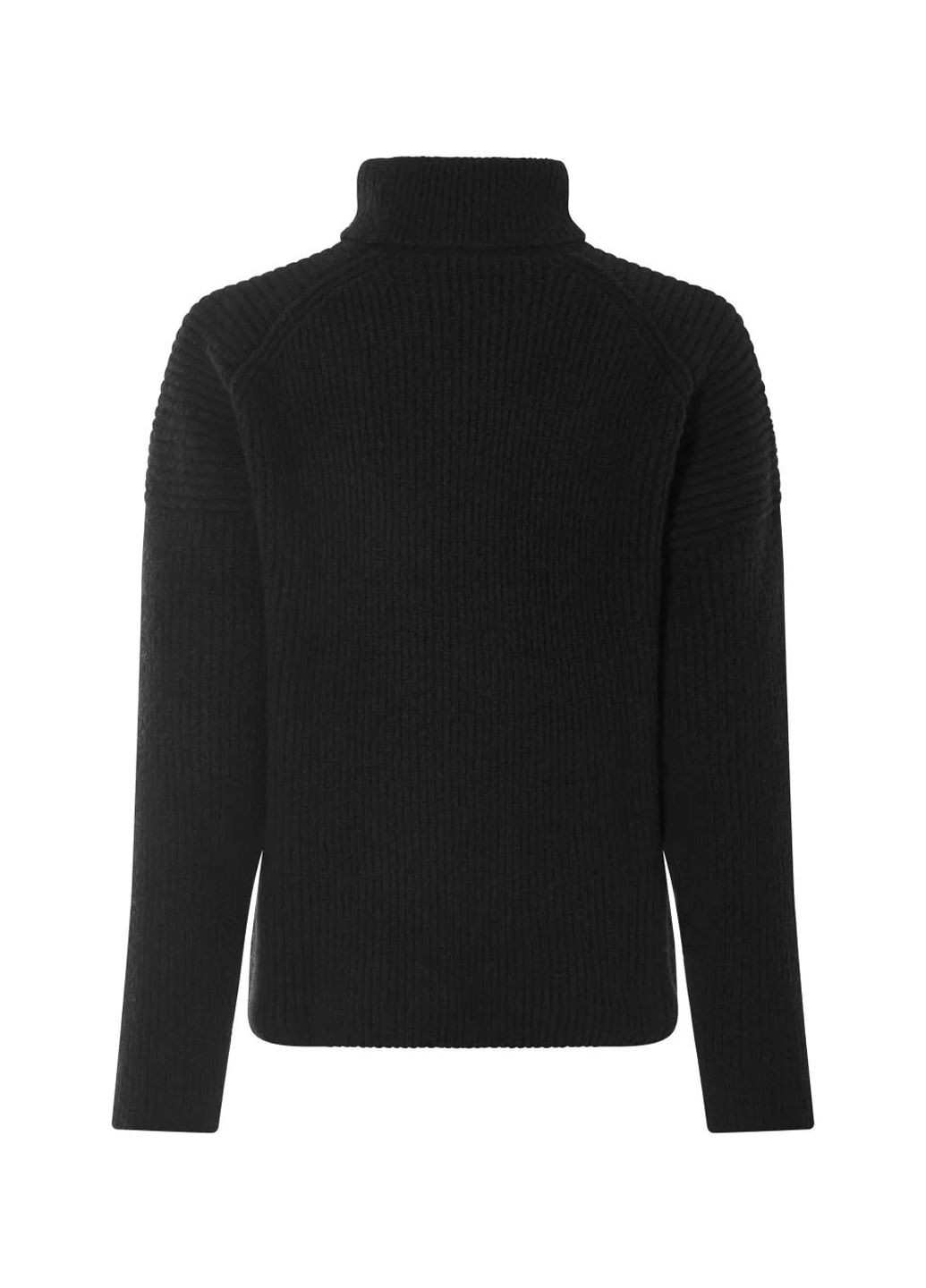 Черный демисезонный женский вязаный свитер под горло с шерстью джемпер Esmara