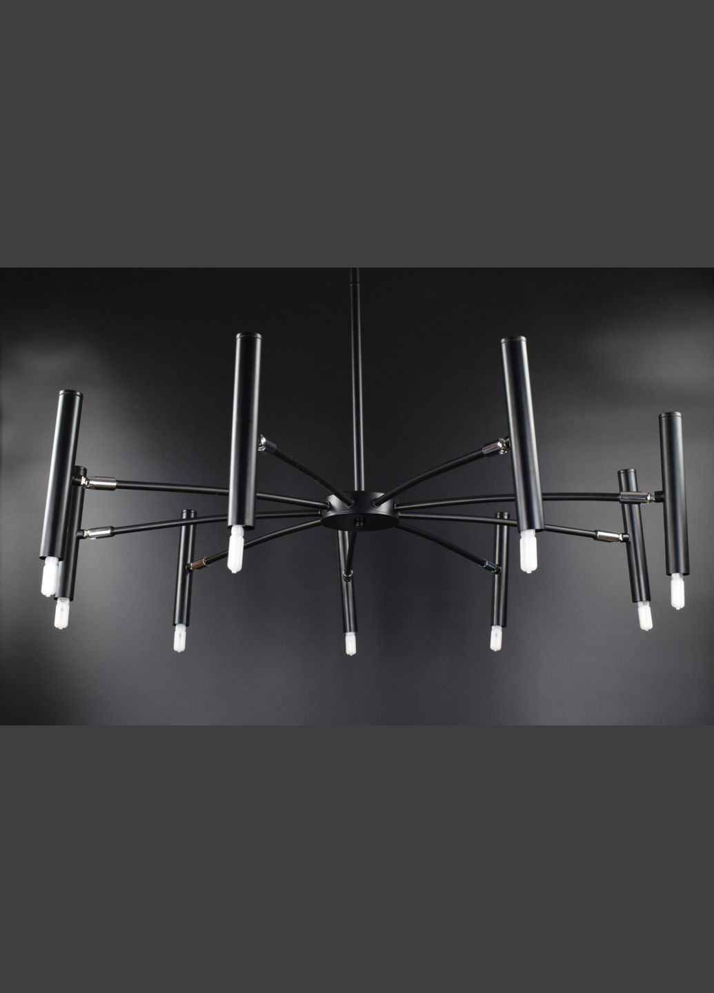 Люстра потолочная на 9 лампочек 26420 Черный 30-65х85х85 см. Sunnysky (364493642)