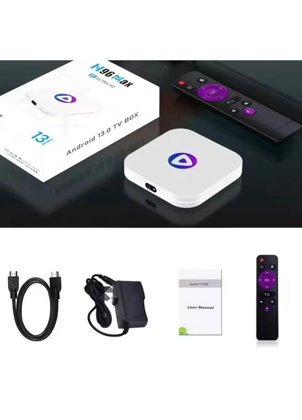 Смарт ТВ приставка H96Max M1 Android 13 4/64 Smart TV Box Настроена H96 (329431703)