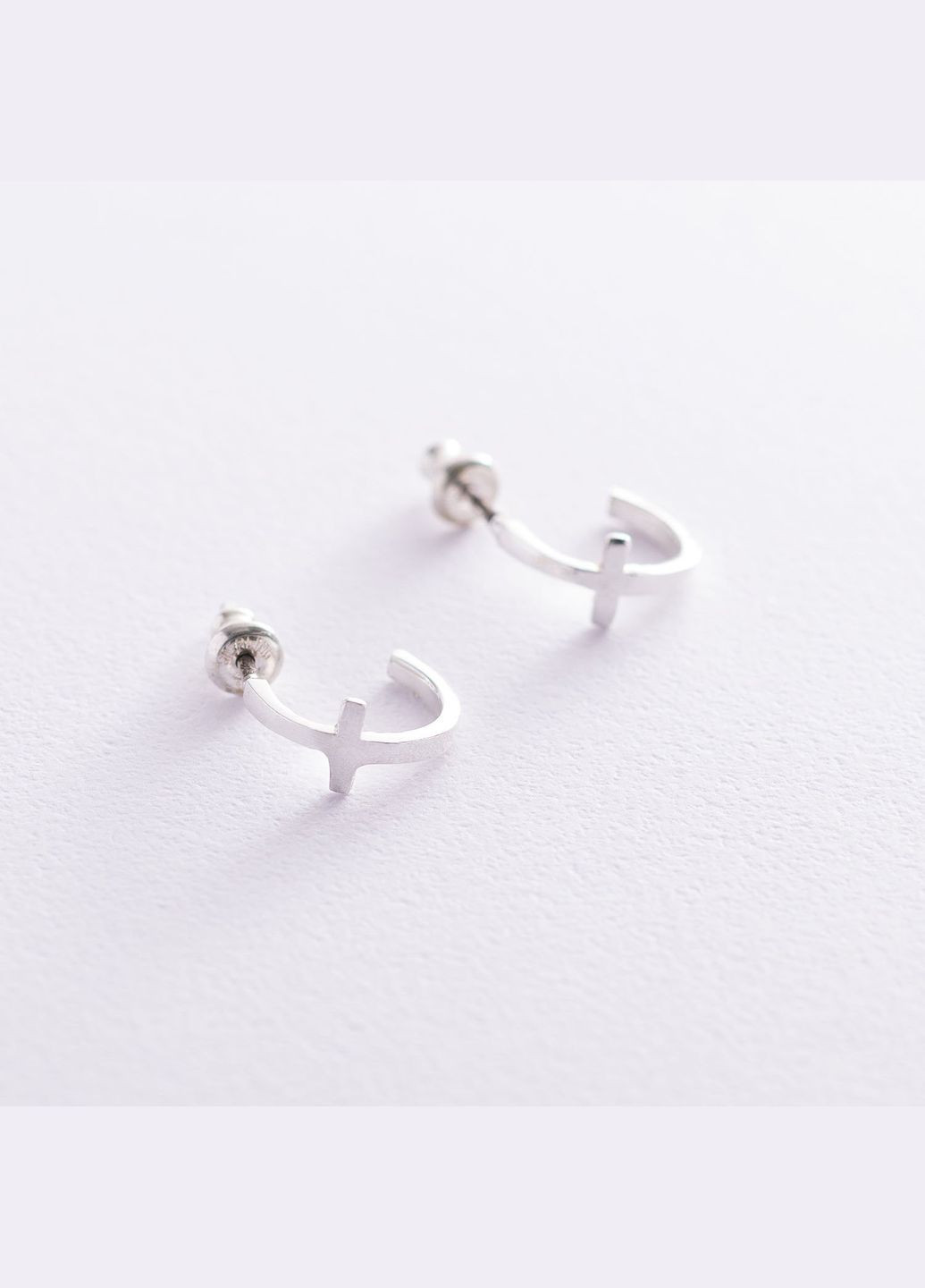 Срібні сережки - пусети Хрестики 122784 Oniks (264644577)