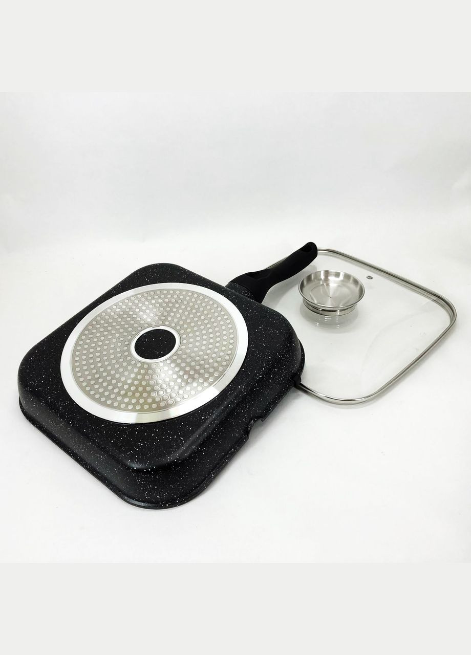 Сковорода гриль UN-4012 стильная 24см, Надежная сковорода с антипригарным покрытием Unique (364664713)