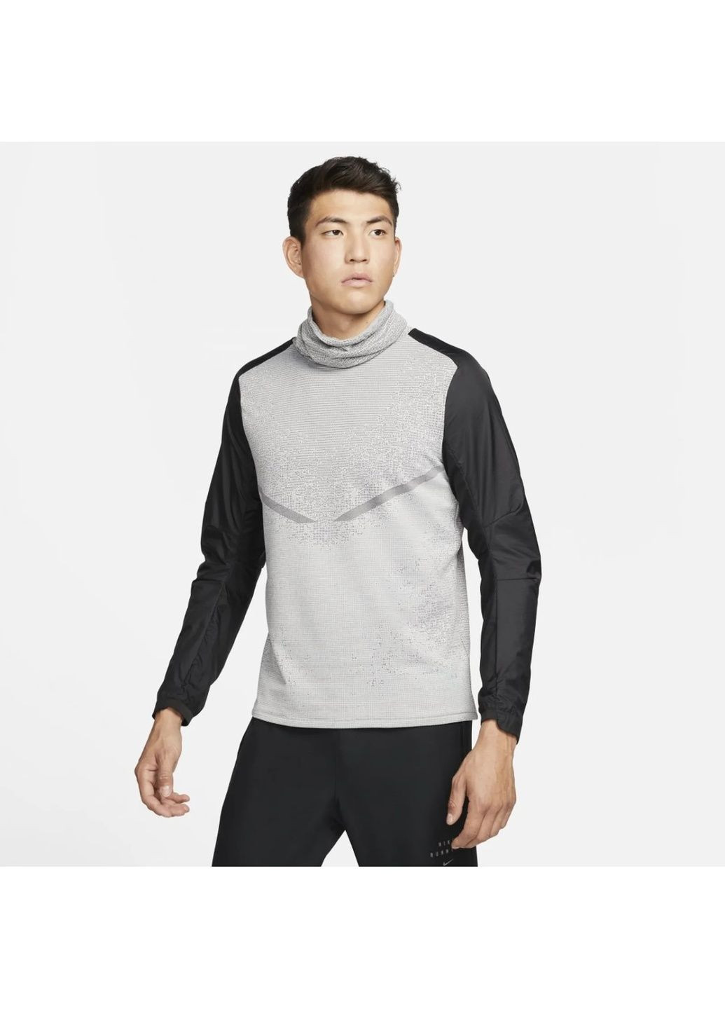 Свитшот мужской Therma-Fit Adv Run Division Grey/Black Nike (364837614)