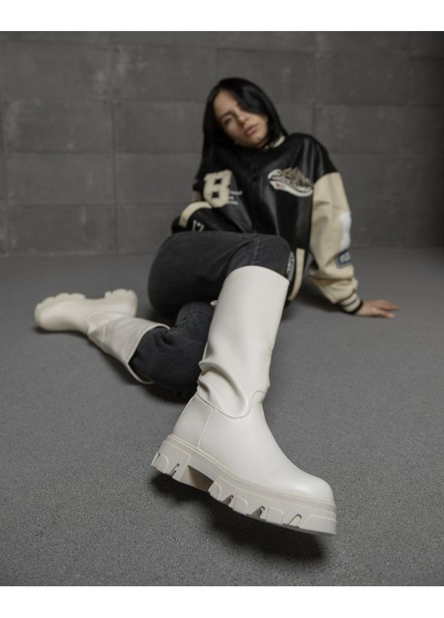 Жіночі чоботи високі duran беж No Brand бежеві демісезони (367186212)