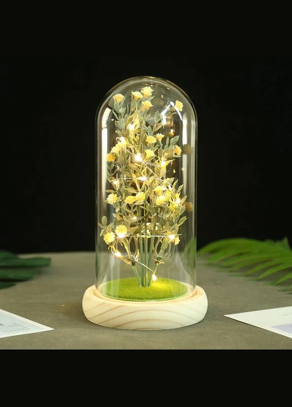 Гипсофила в колбе KY-262 Yellow с LED подсветкой светодиодный ночник шт Lesko (349730313)