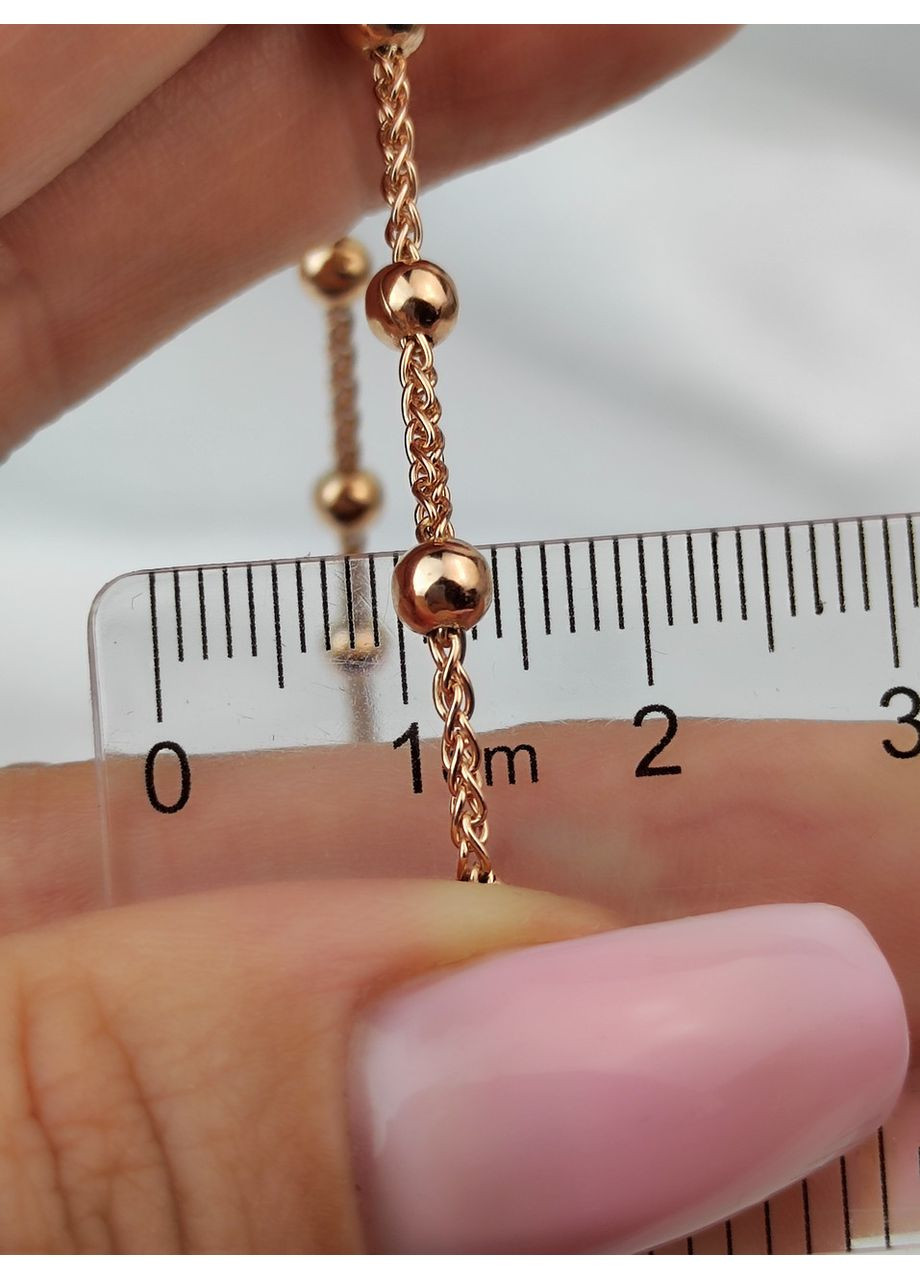 Серебряная цепочка 925 пробы в позолоте с шариками 45 см No Brand (366882896)