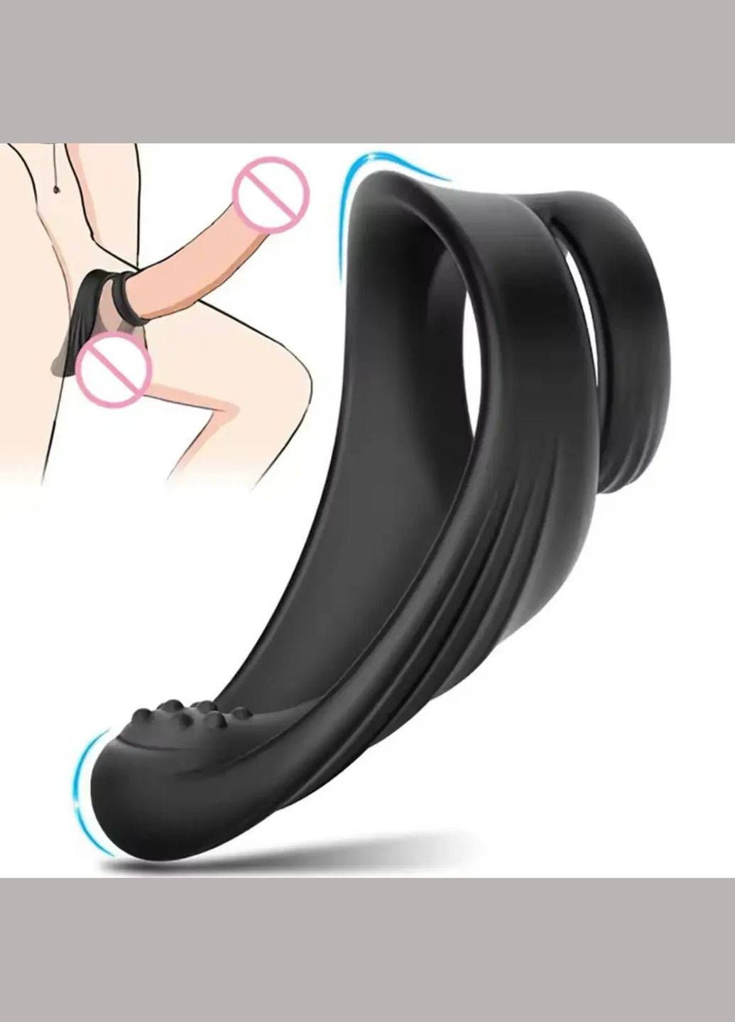 Эрекционное количество для члена и мошонки черное на пенис мужской для продолжения секса No Brand (341309889)