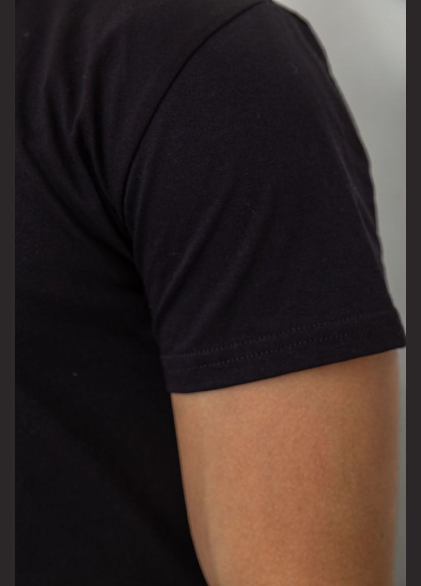 Черная футболка мужская однотонная базовая, цвет черный, Ager