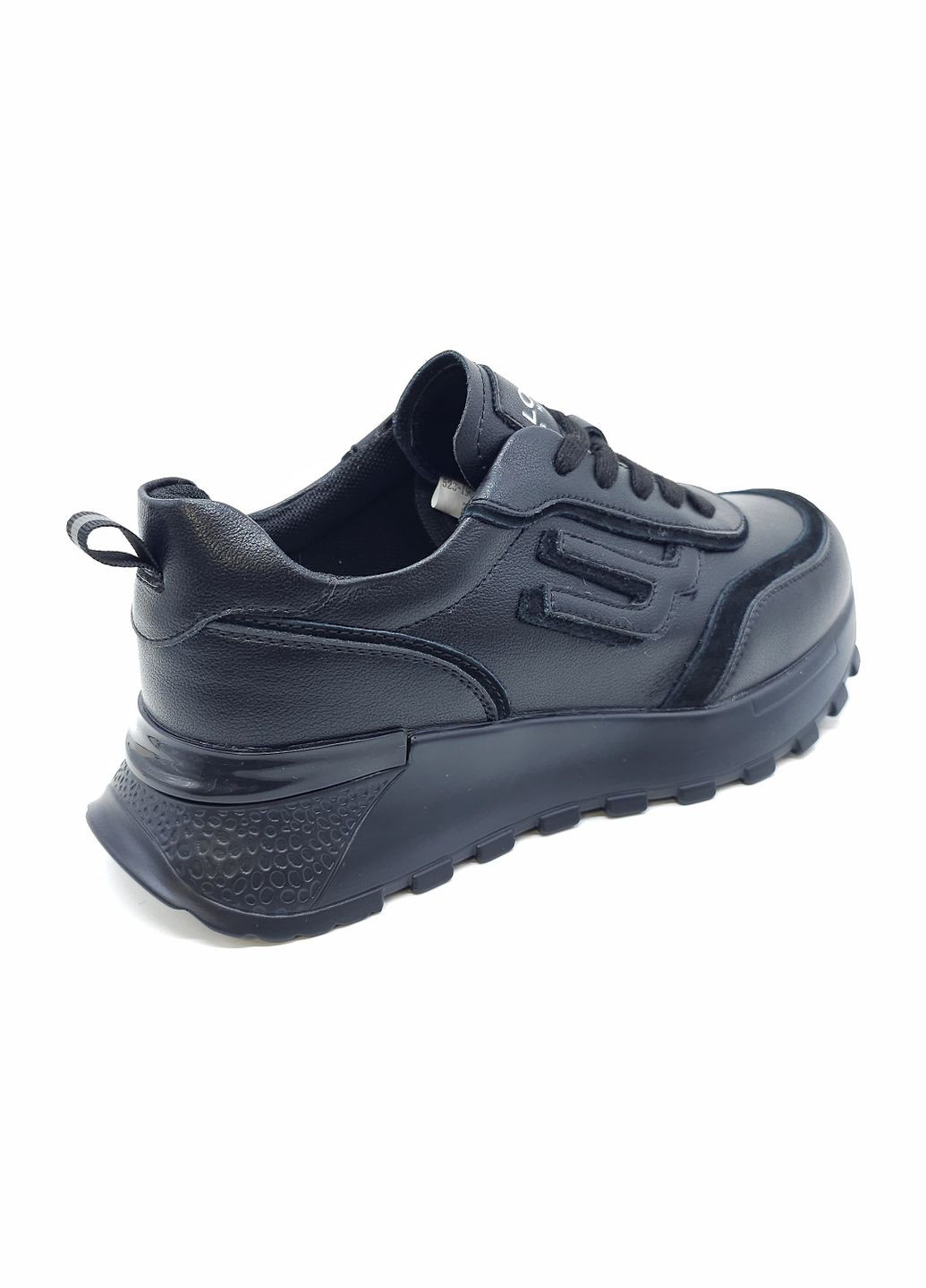 Чорні всесезонні жіночі кросівки чорні шкіряні l-19-12 23,5 см (р) Lonza