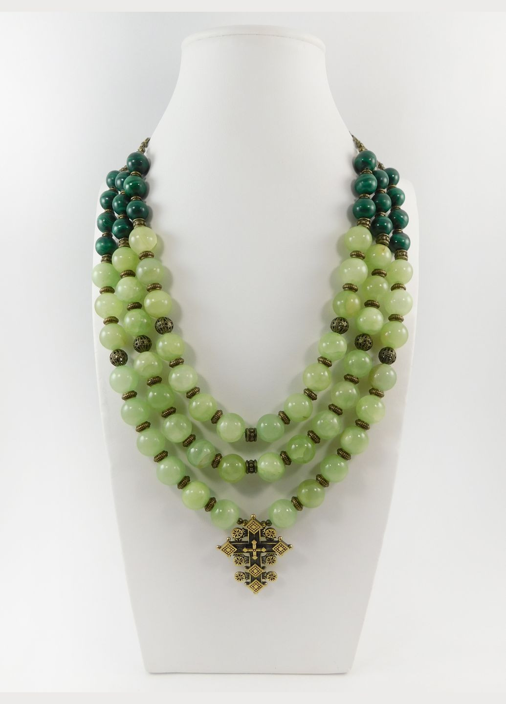 Намисто "Агнія" Малахіт, Онікс Fursa fashion (322313254)