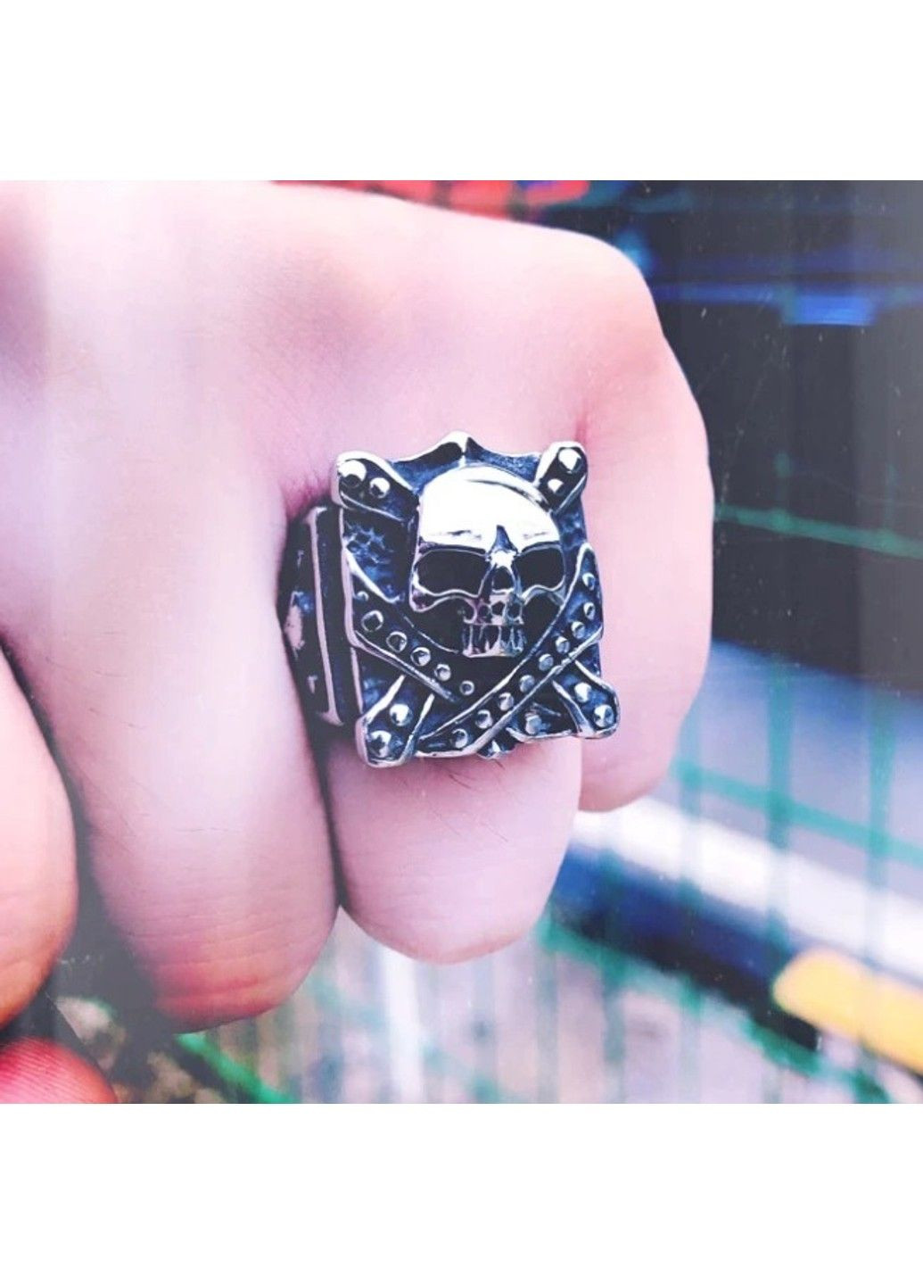 Готична чоловіча печатка череп з медичної сталі RM-029 No Brand (299634538)