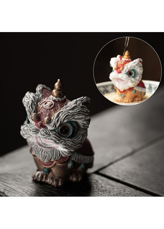 Набір з 2 фігурок “Китайські Левові Стражі” – чайні маскотики, що змінюють колір, декоративні статуетки Левів Фу No Brand (371994043)