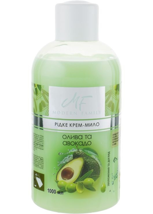 Крем-мило "Оливка і авокадо" Modern Family 1000ml (449913-31966) Pirana (368649260)