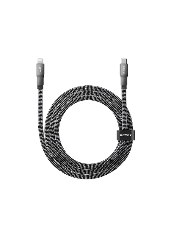 Кабель CB37 Pisces Type-C – Lightning 30 Вт 1.2 м в нейлоновой оплетке черный Remax (406029997)