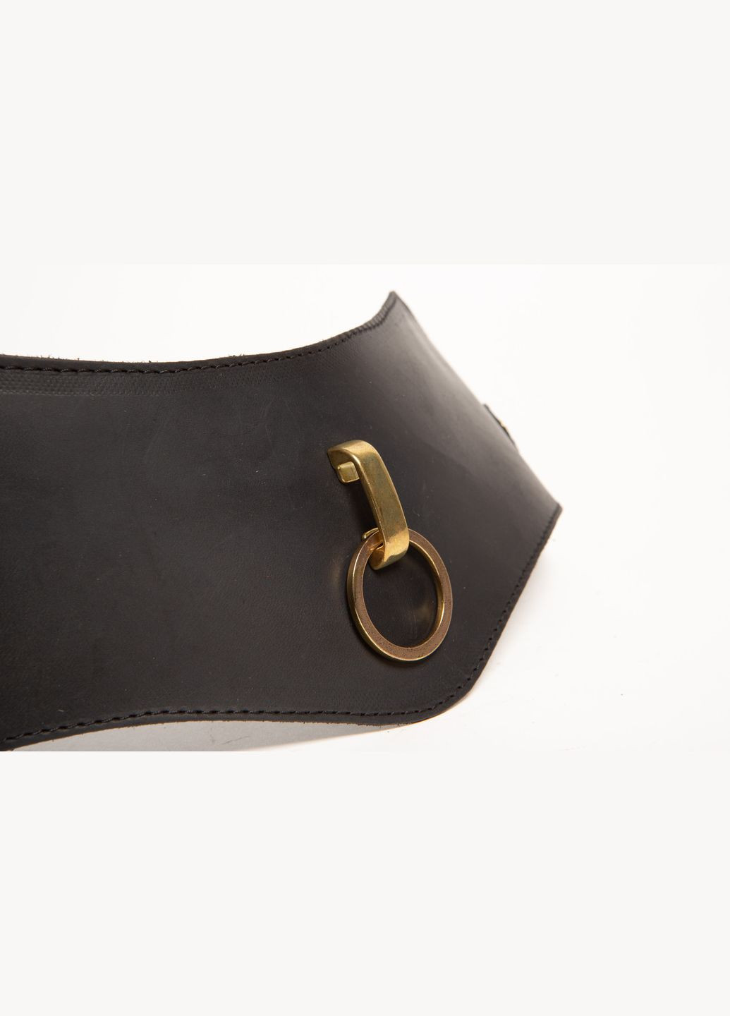 Кожаный ошейник чёрный с поводком KL-2 Edena (307925897)