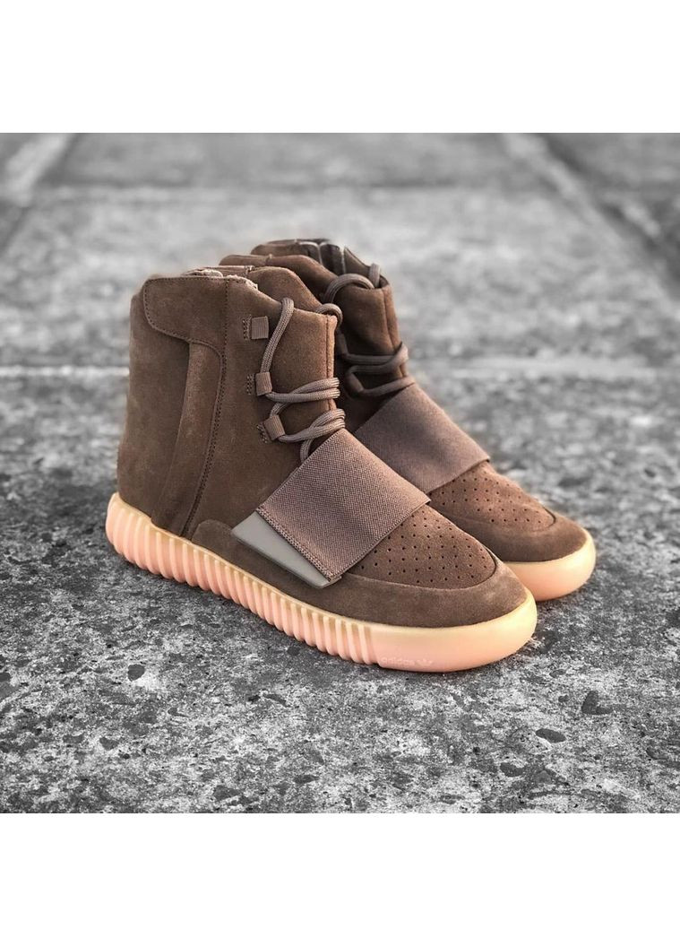 КРОССОВКИ ЖЕНСКИЕ ADIDAS YEEZY BOOST 750 BROWN GUM АДИДАС ИЗИ БУСТ No Brand коричневые демисезоны (369391962)
