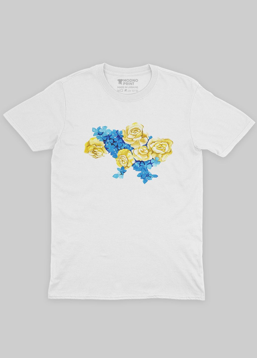Біла демісезонна футболка для хлопчика з патріотичним принтом мапа україни (ts001-1-whi-005-1-009-b) Modno