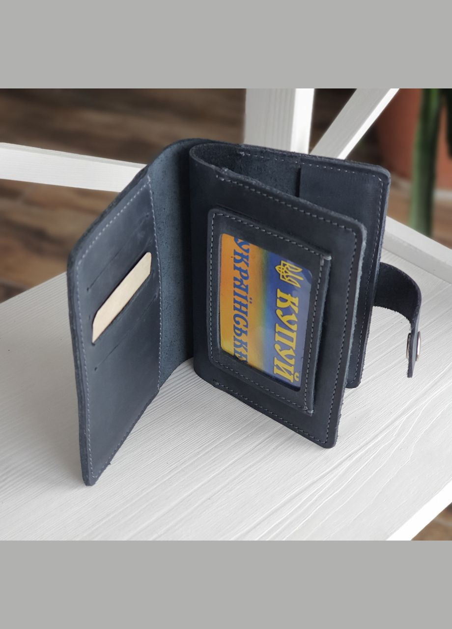 Шкіряна обкладинка для документів синя GS (315430252)