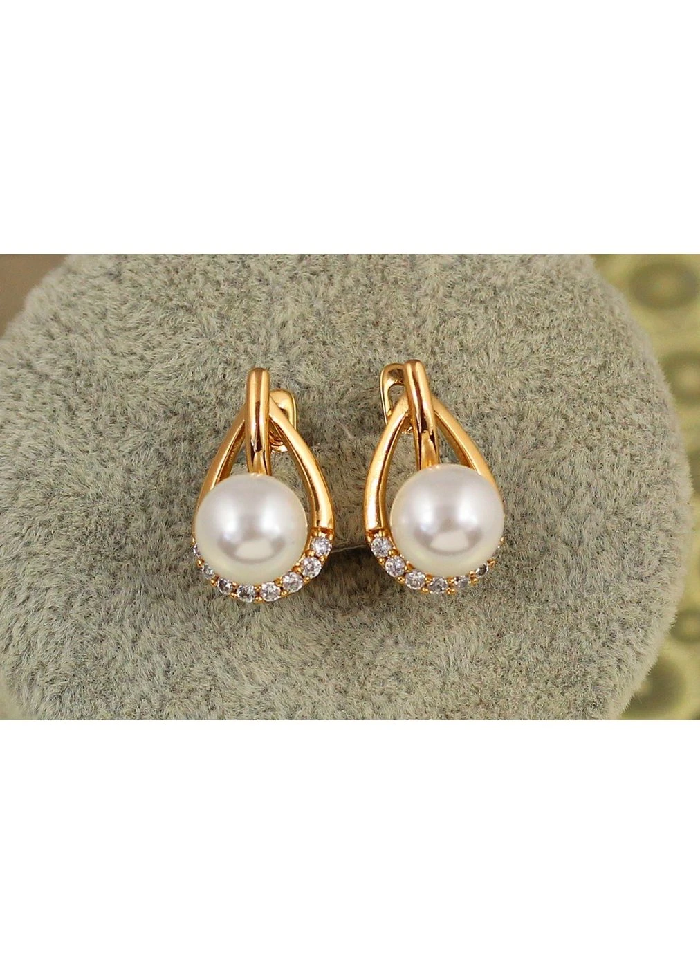 Сережки вершина з перлиною 1,3 см золотисті love-shopping Xuping Jewelry (354659161)