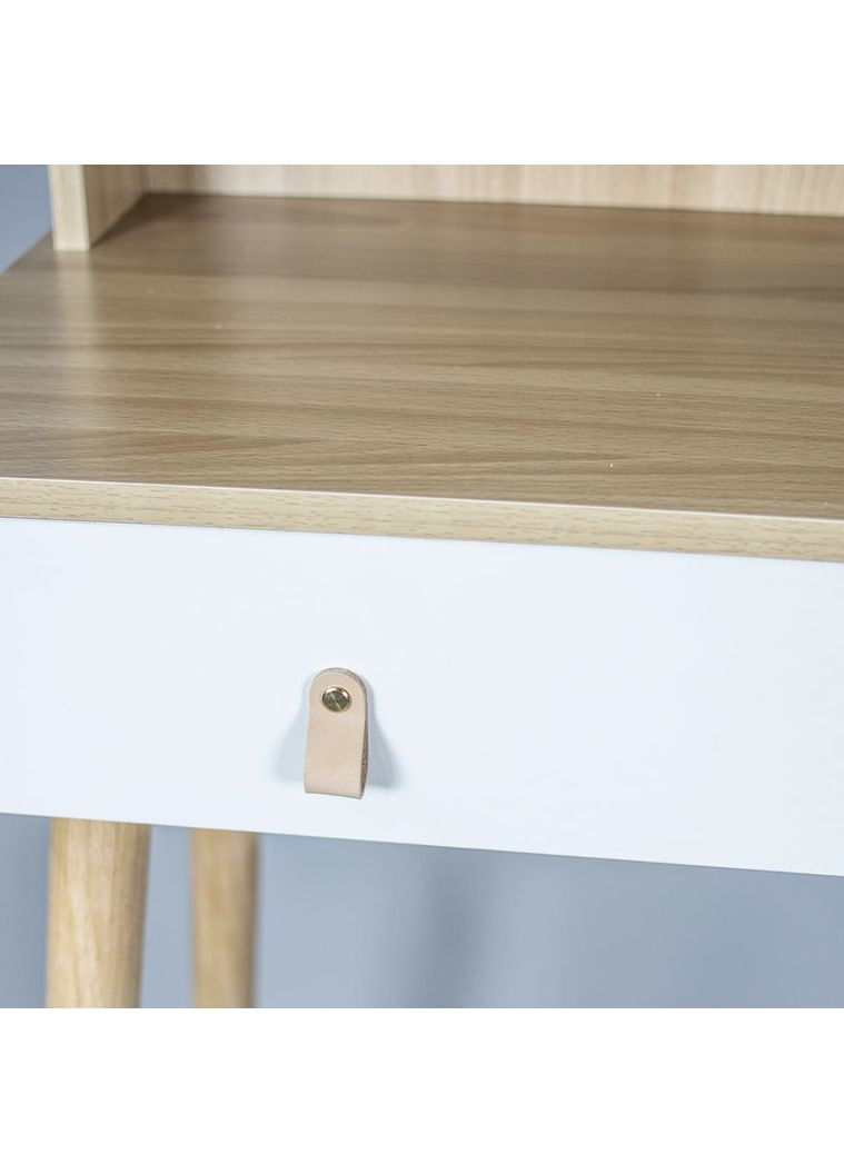 Туалетный столик Scandi с ящиками, кожаные ручки, светлый бук Jumi (361952699)