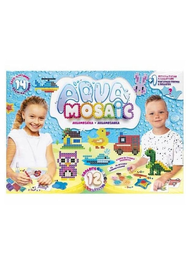 Креативна творчість "Aqua Mosaic" малий набір, 12 кольорів, 14 схем-картинок Home (330223874)