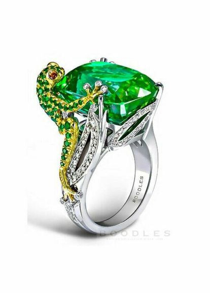 Красивое кольцо Лягушка держит изумруд, размер 16 Fashion Jewelry (289355706)