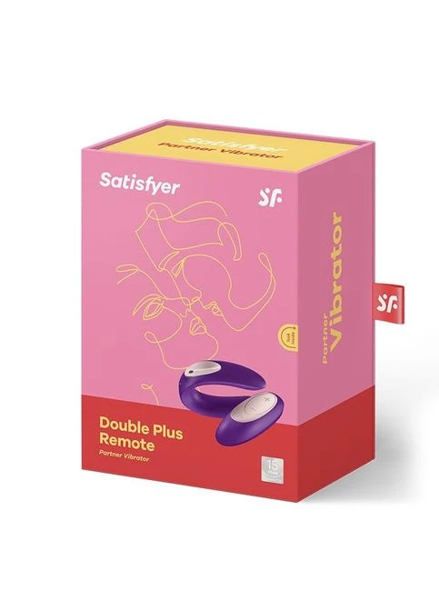 Вібратор для пар Double Plus Remote з пультом ДУ та двома моторчиками Satisfyer (298576632)