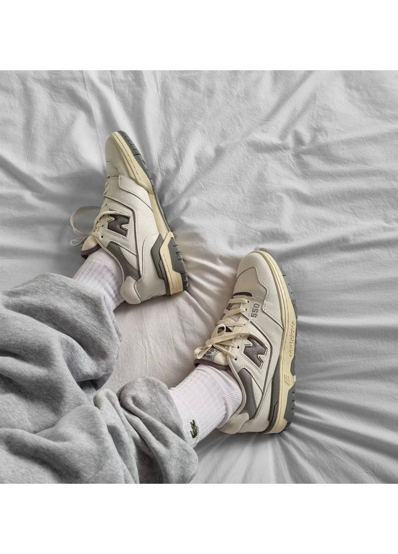 Серые демисезонные кроссовки мужские new balance 550 leon dore white grey нью беланс 550 No Brand
