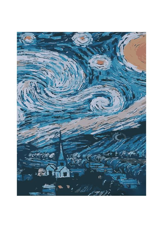 Картина по номерам ПРЕМИУМ Звездная ночь Ван Гога размером 40х50 см (DY345) Strateg (362487252)