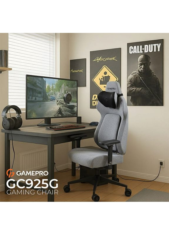 Кресло GC925G Grey Fabric GAMEPRO (364872946)